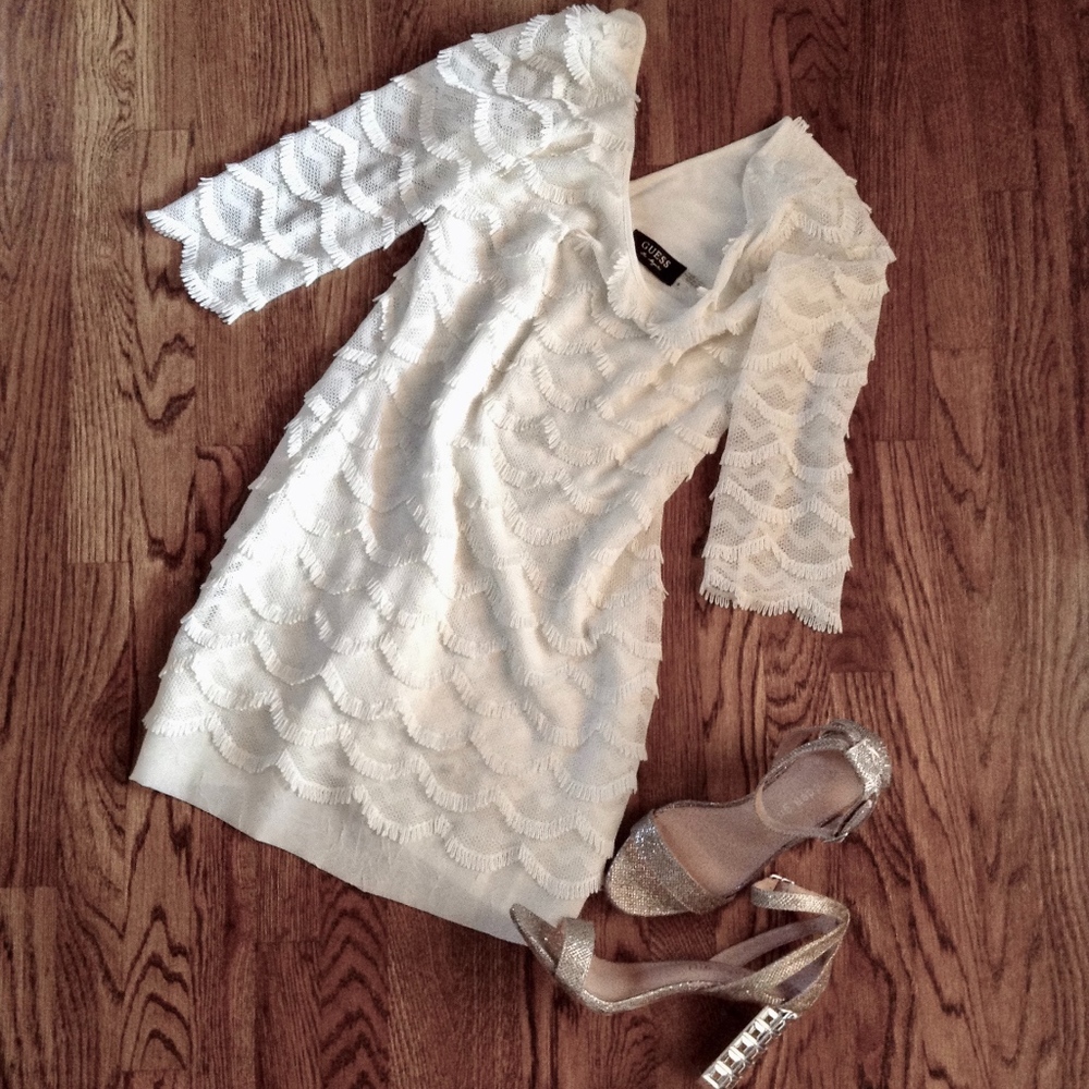 Guess Los Angeles lace fringe cocktail dress